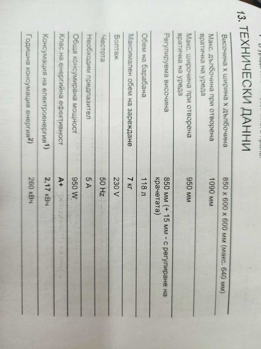 Сушилня, не се включва към водопровод.