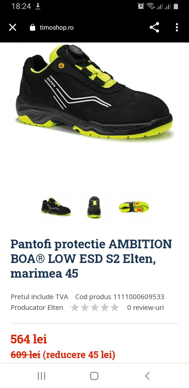 Elten pantofi lucru si protecție nr 39