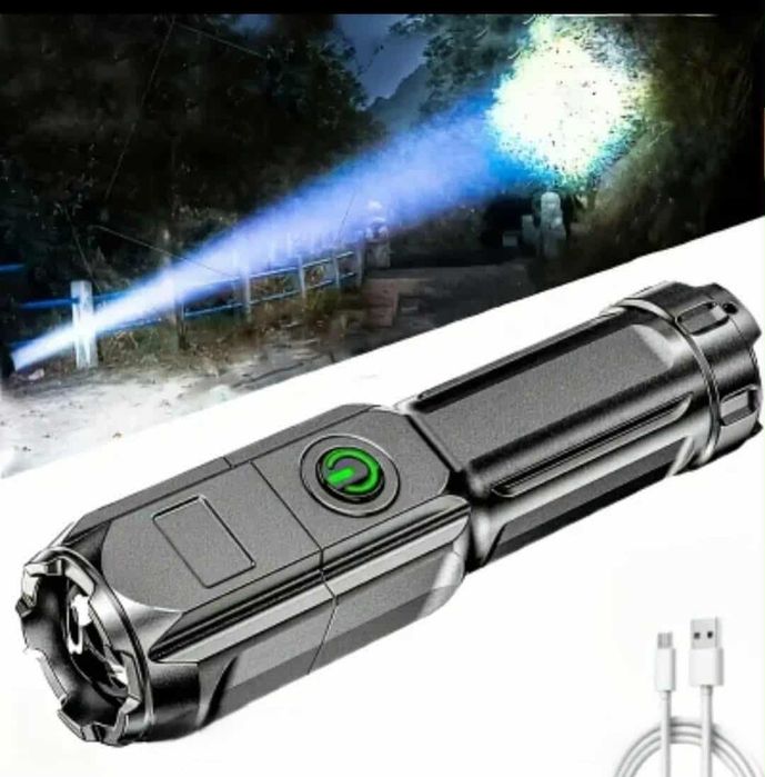 Мощен LED фенер USB зареждане