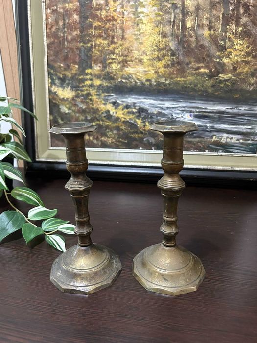 MA079 Pereche de sfesnice din bronz 750g 20 cm inaltime superbe