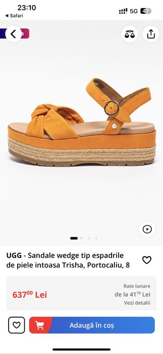 Vand sandale UGG din piele intoarsa, nr 36