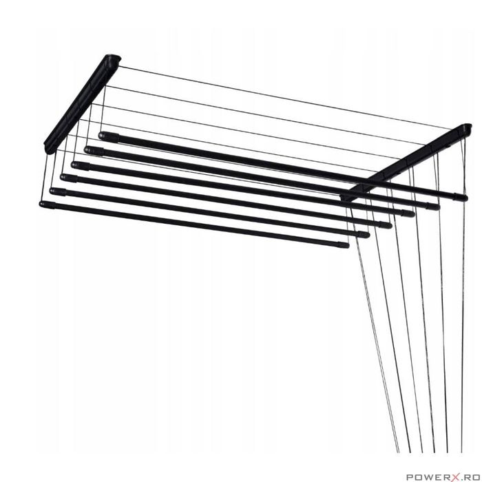 Uscator rufe de tavan, 6x200 cm, negru, Sepio