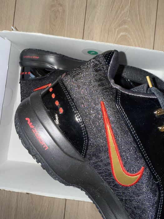 Nike Lebron Zoom NXXT Gen AMPD "Black Metallic Gold Red"