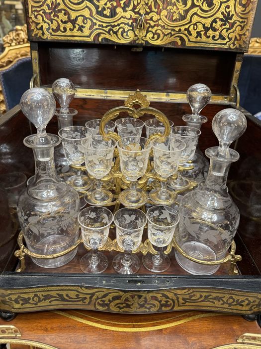 Bar Francez-sec xlx- Napoleon lll Boulle- Pahare Baccarat