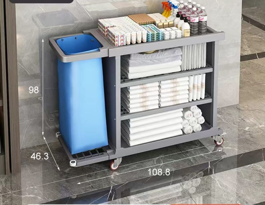 Тележки для уборки грязного белья прачечной химчистки сервировочная