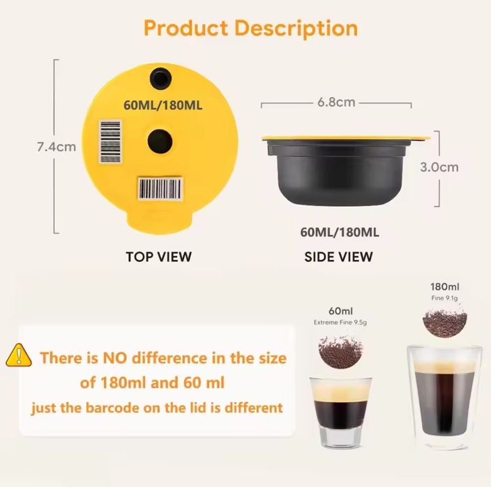 Set 2 Capsule cafea Tassimo Bosch reutilizabile NOU cafea scurta/lunga