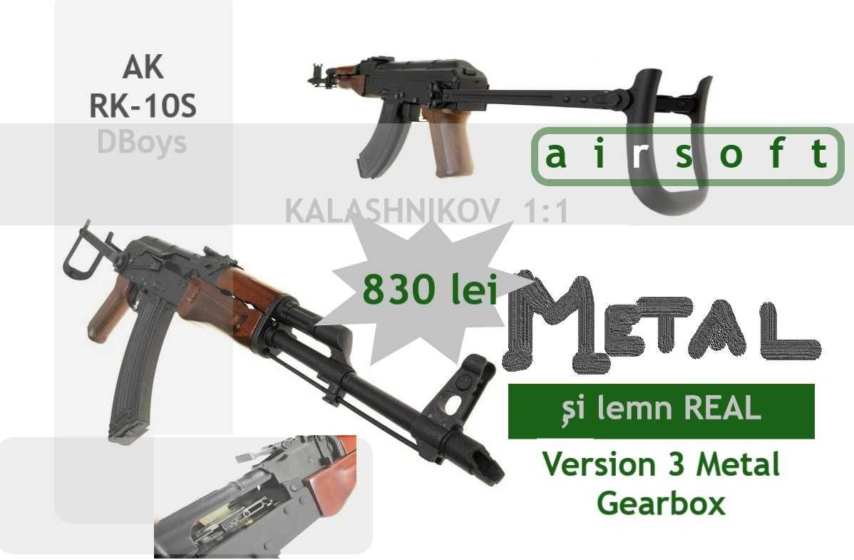 Pusca Kalașnikov Full Metal cu Lemn  AK-RK10  A.E.G.