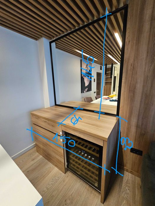 Vand comoda living - mobila cu oglinda PAL