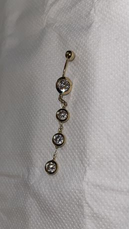 Piercing de buric,aur 14k,model lung 5 cm,cu lanturi