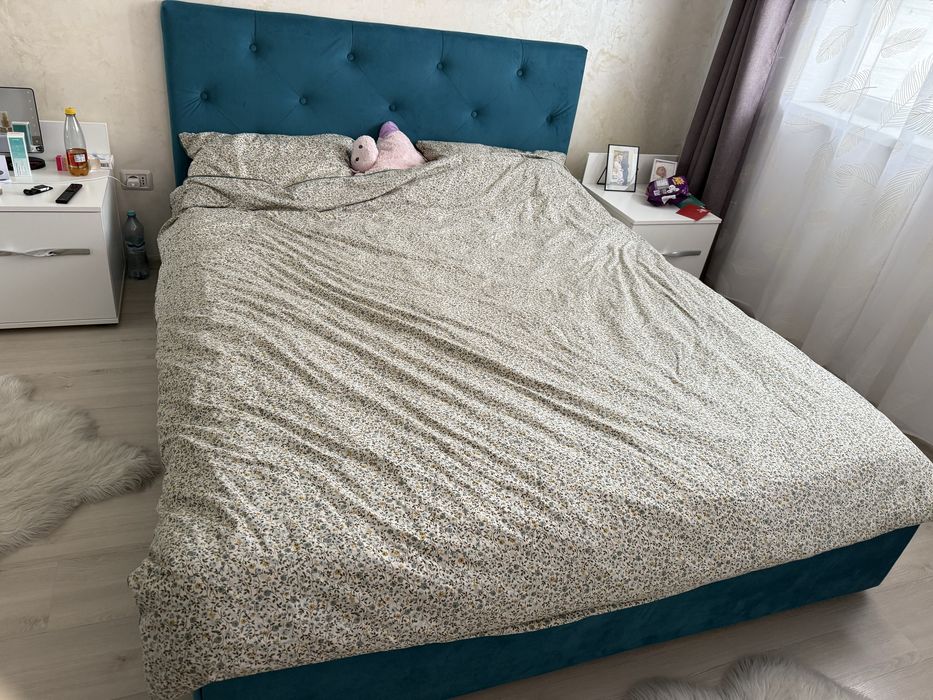 Pat dublu cu tot cu saltea 160*200