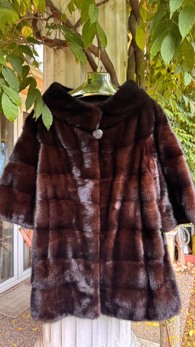 #94 Късо палто от норка.Визон.Яке от норка.Естествена кожа с косъм.