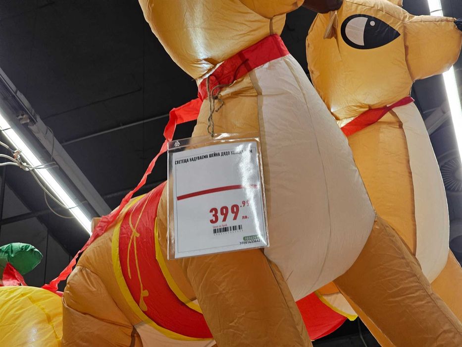 Надуваем дядо коледа със шейна и еленчета НОВ