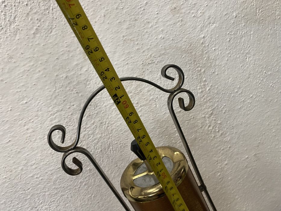 Настолен пепелник от мед  с дръжка от ковано желязо