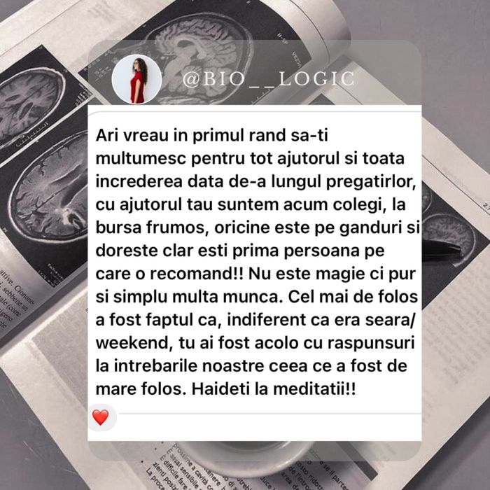 MEDITAȚII BIOLOGIE (bac și admitere medicină)