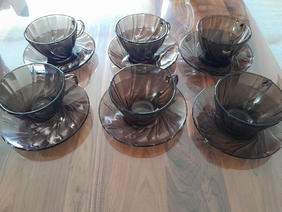 Servicii cafea 6 persoane, vaza si suport lumanare portelan