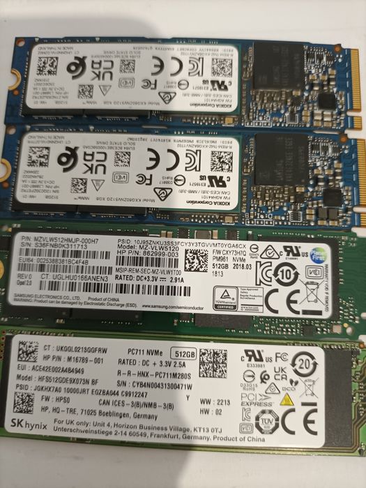 vand ssd 512gb pciex 3.0 nvme m2 100% viata second hand