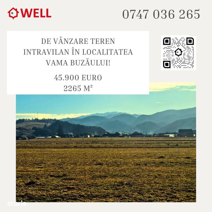 De vânzare teren extravilan în Vama Buzăului!