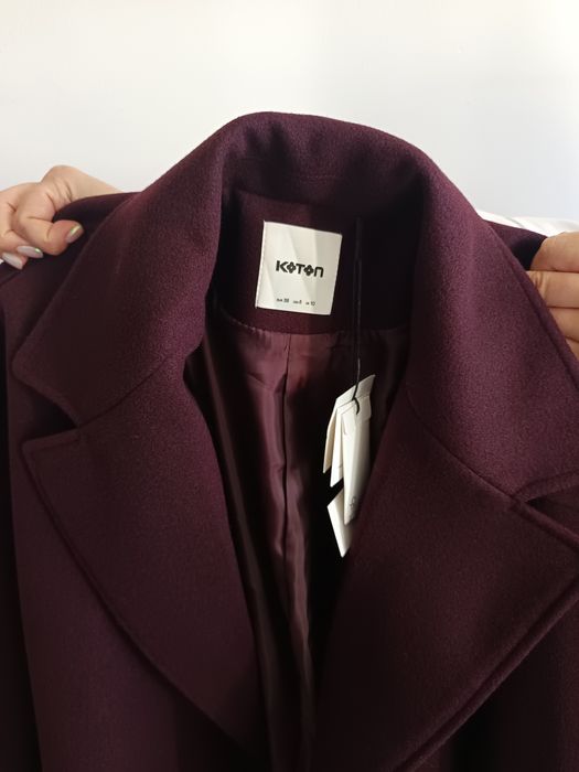 Дамско палто - бордо - 38 - овърсайз