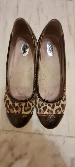 Обувки от естествена кожа ,с животински принт!