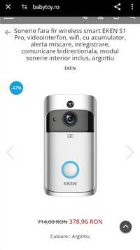 Sonerie fara fir wireless smart EKEN S1 PRO