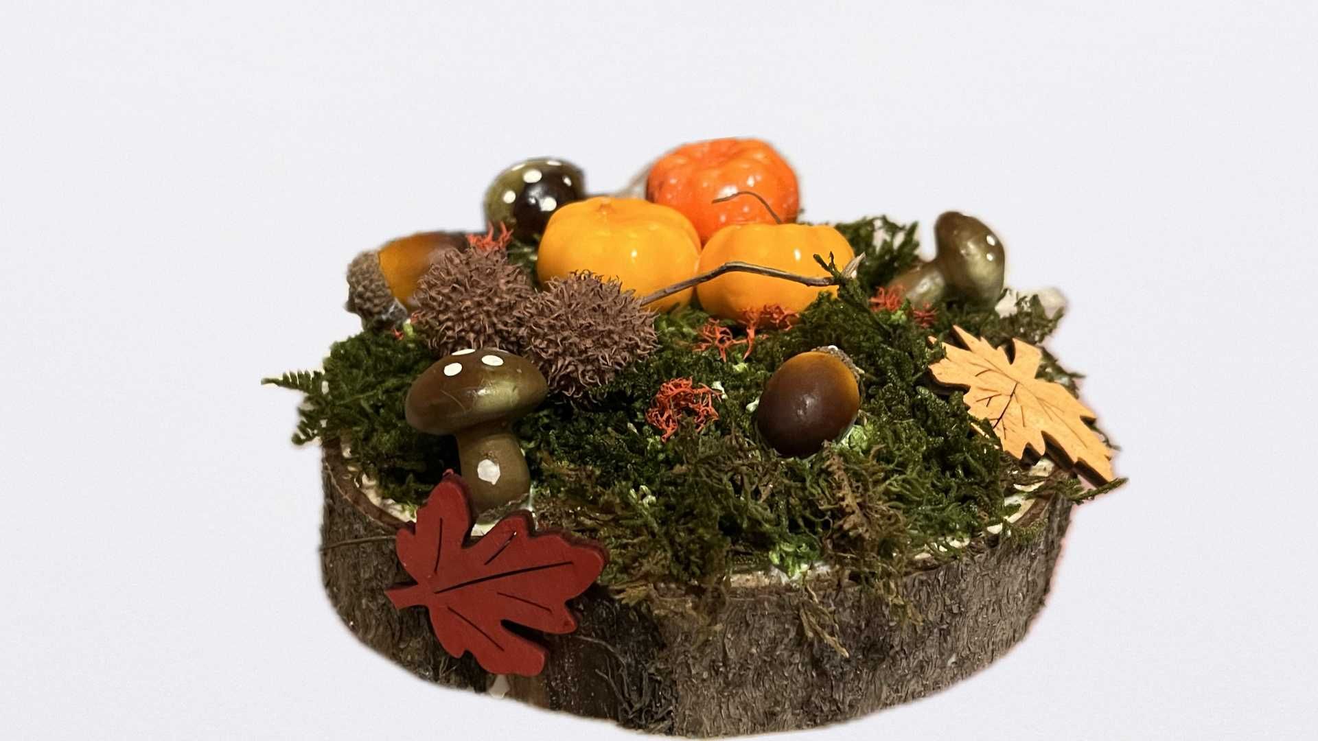 Уникална Есенна Декорация от Естествено Дърво и Мъх