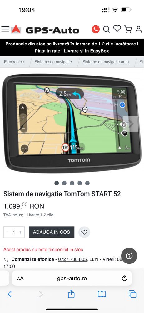 Navigatie auto GPS de masina TomTom Start 52 de 5inch Original Sigilat