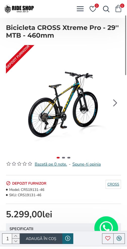 MTB Cross Xtreme Pro 29’ M Rockshox
