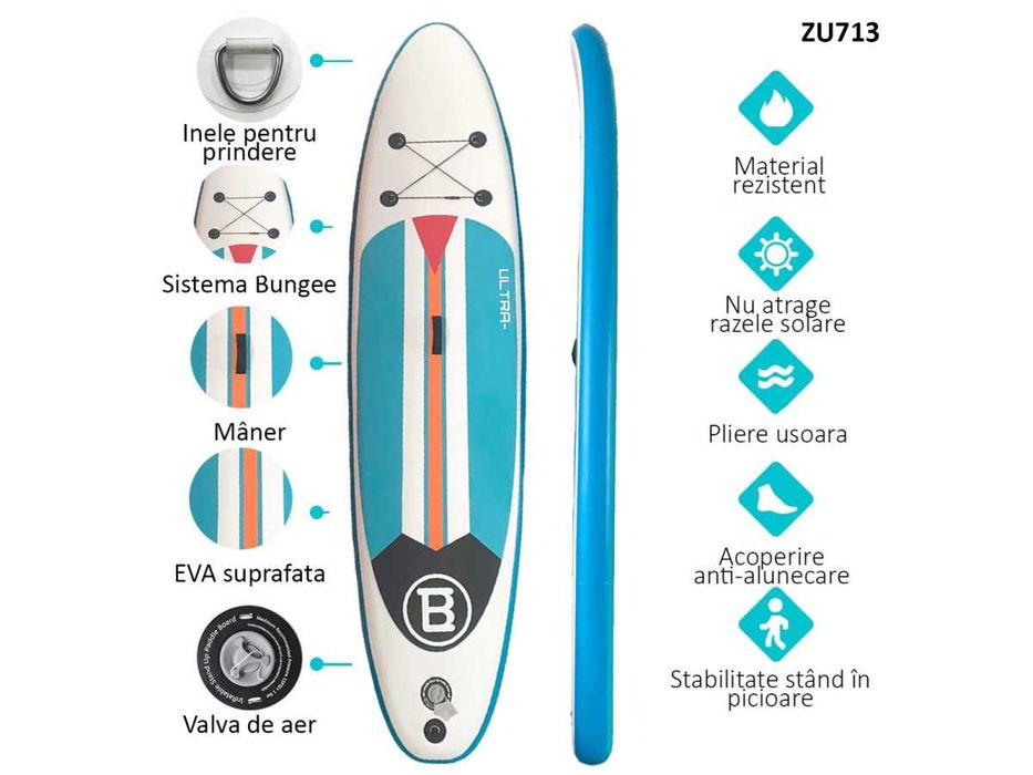 Placă de surf gonflabilă SUP board B3 dimensiune 10'6