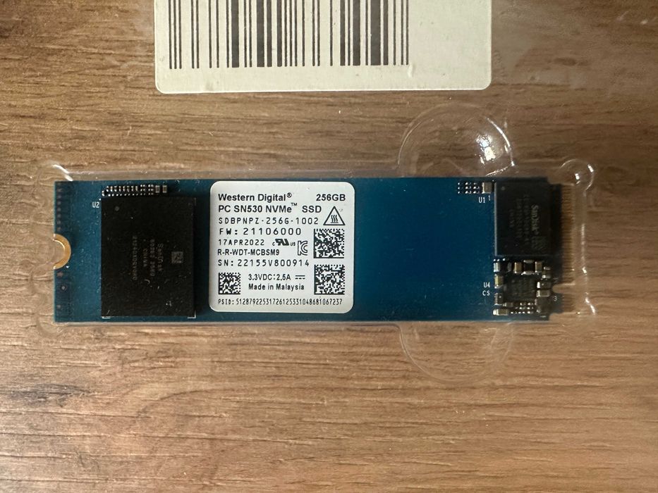 SSD Western Digital SN530, 256GB, NVMe, Pci Express 3.0 x4