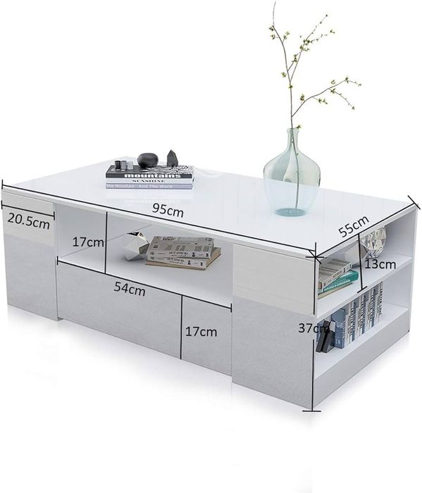 LED Холна Бяла маса   с  LED светлини и равтове