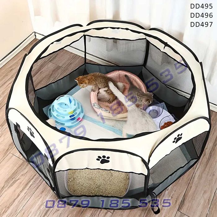 Сгъваема преносима клетка домашни любимци плат куче коте къща легло