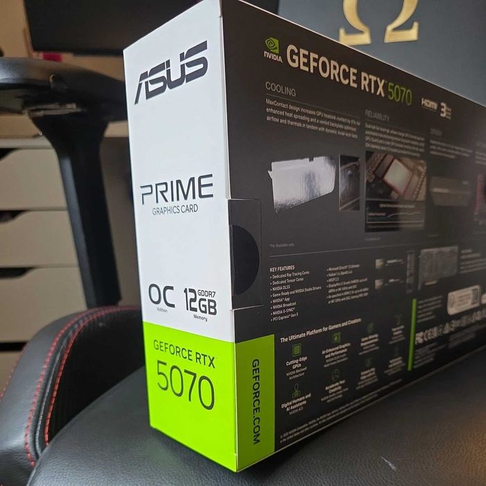 НОВА ! Видеокарта Asus Prime, OC RTX 5070, 12GB GDDR7, 192-bit