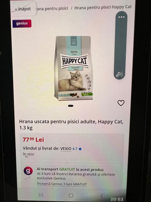 Vând mâncare de pisici
