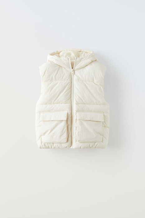 Пухен елек c качулка Zara нов р. 13-14 г