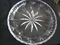 Fructieră/platou cristal nobil, masiv, f. greu, diametru 28,5 cm