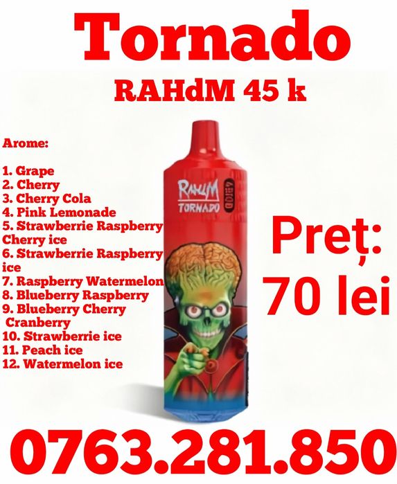 TORNADO RAHdM 45k fumuri, Vape-uri ORIGINALE și sigilate