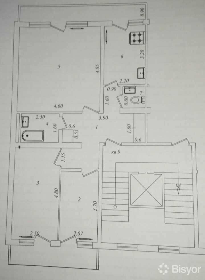 Ganga 3 xona72m2, noviy lift sredniy remont Ц 14