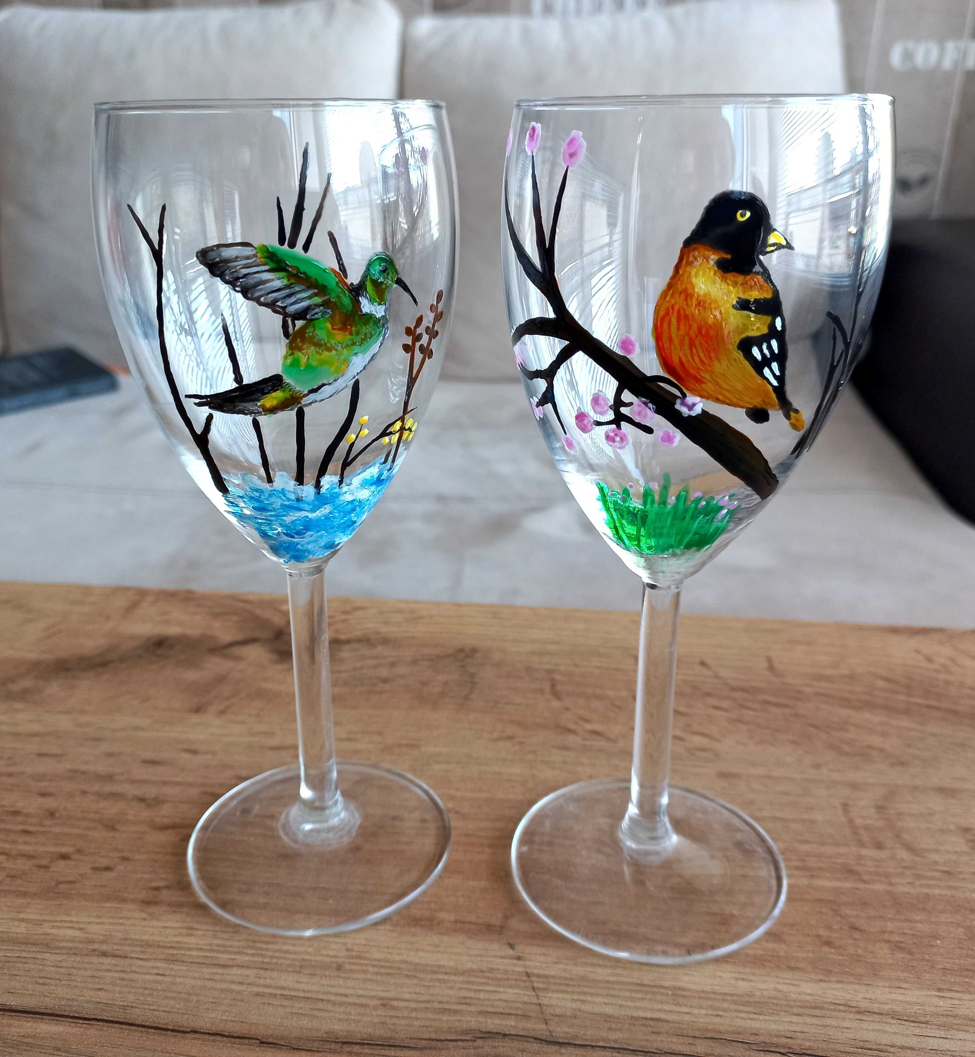 Ръчно рисувани чаши-български птици