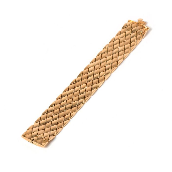 brățară Aur 18K masiv ,Vicenza (Italia),vintage(~1970), 53.5g