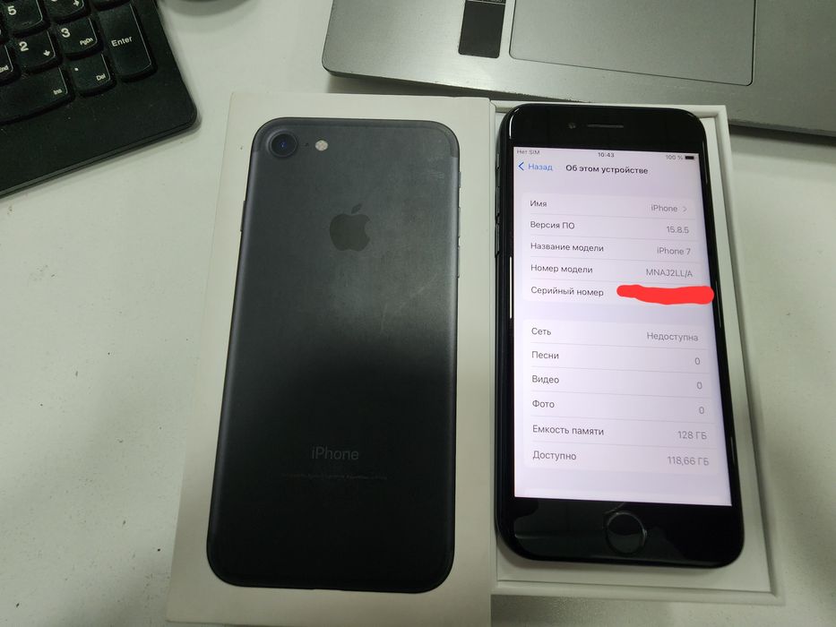 Iphone 7 LL/A Matte Black 128GB Batareka 100% Ideal Karobka DK bor