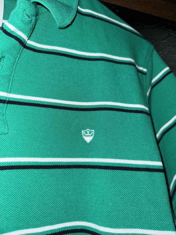 Tricou polo mâneca scurta Zara culoare verde marime S