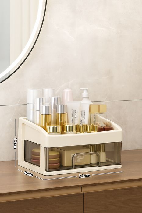 Новый органайзер для косметики с ящиком — стильный молочный, Алматы