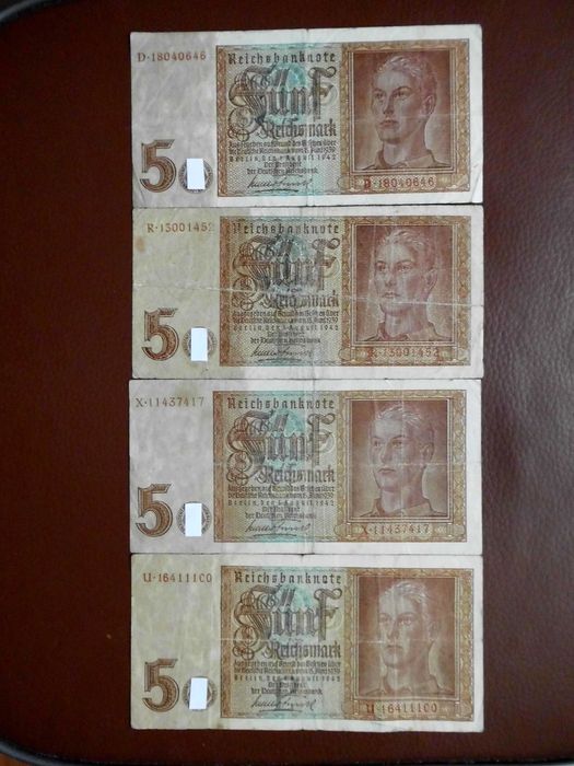 Германия 5 рейхсмарок 1942 (Третий Рейх) 1 шт 3500