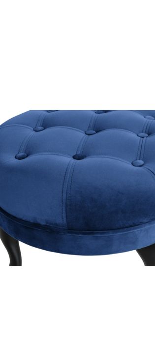 Taburet îmbrăcat în catifea albastră
