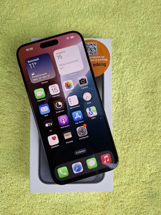Vând/Schimb IPhone 15 Pro Max 5g 256g ca Nou Fulbox Liber