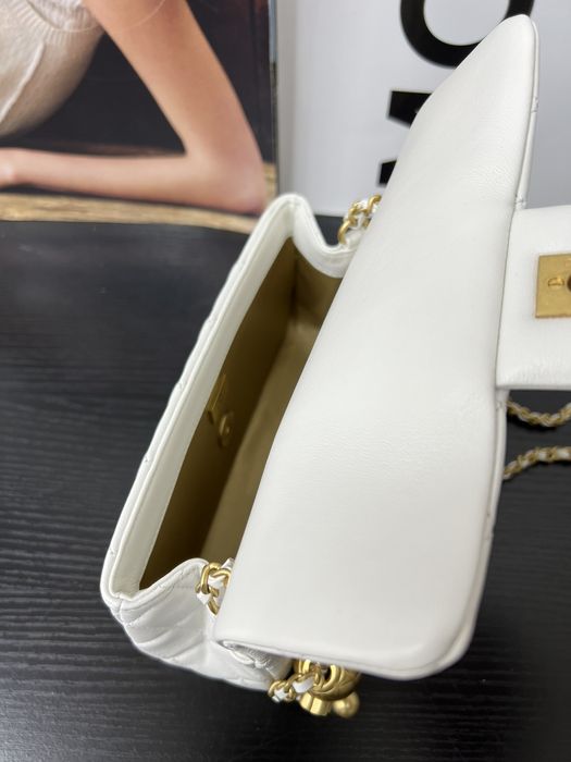 Geanta Chanel classic 20cm, alb, Premium