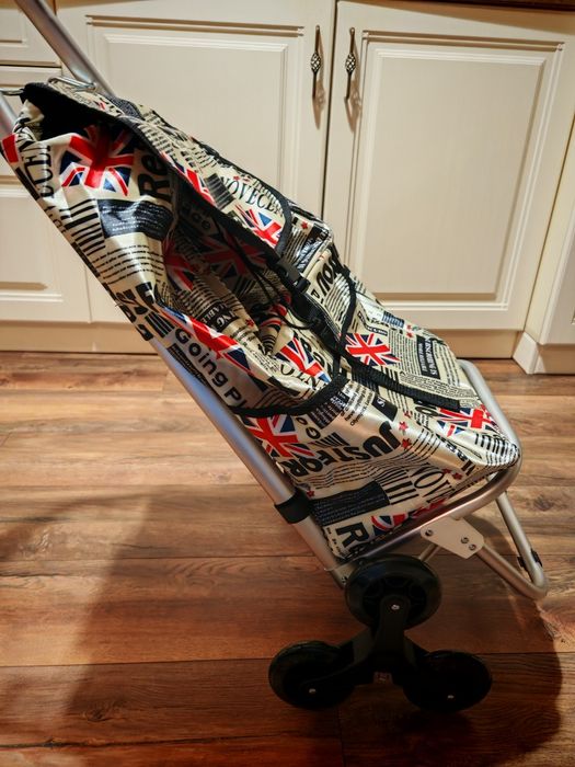 Carucior pentru cumparaturi, roti triple , impermeabil, print deosebit