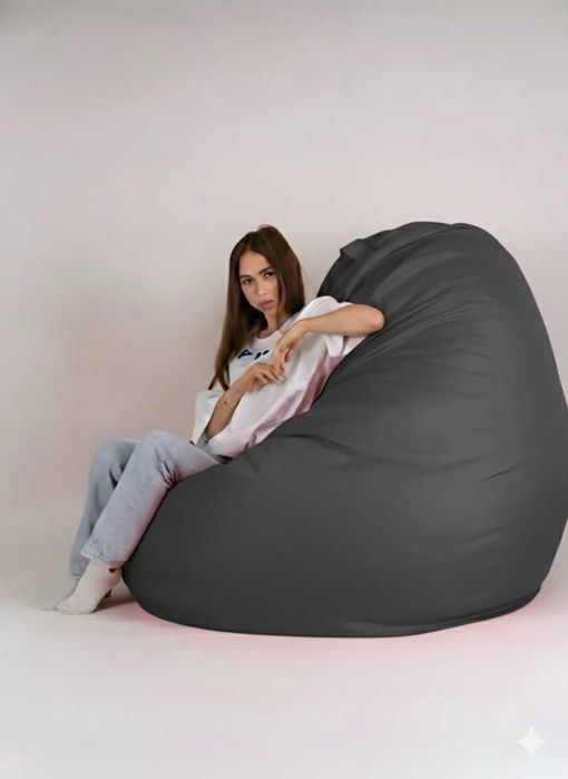 Бин Бэг, Кресло Мешок, Bean bag, Пуфик, XXXXL 160x100, Темно-серый