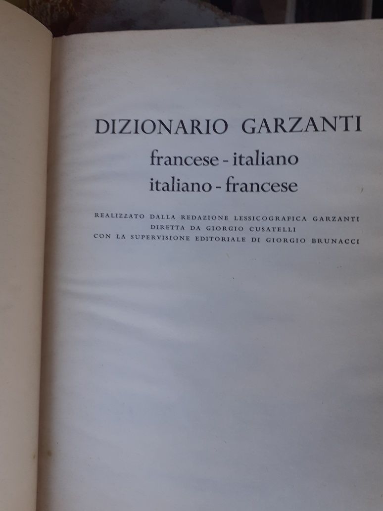 Dictionar vintage francez/italian/italian,francez Garzanti