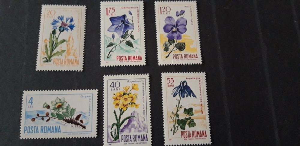 Timbre Romania-flora,nestampilate. 8 poze